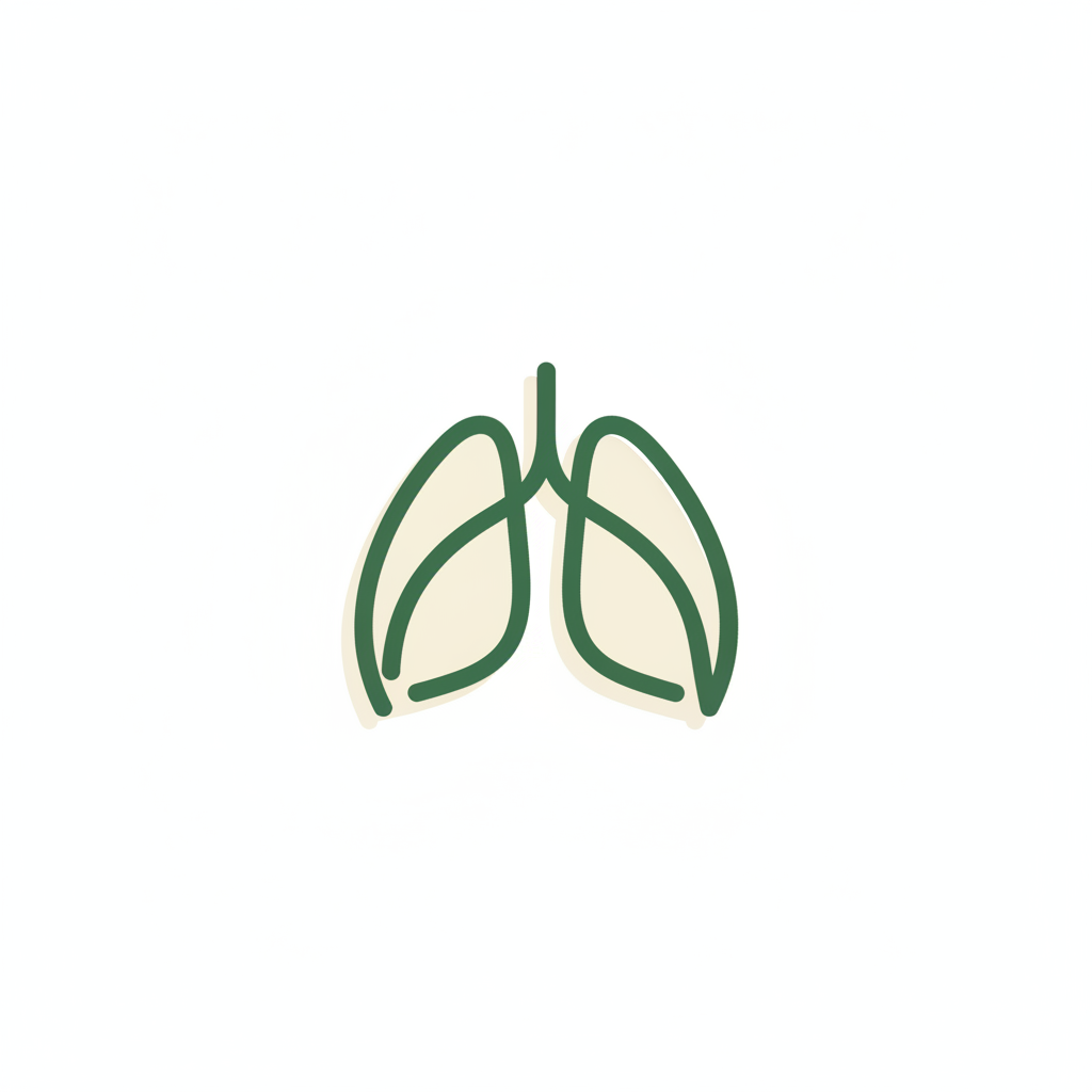 Respire — diagramme simplifié de poumons en forme de feuilles de sauge en miroir